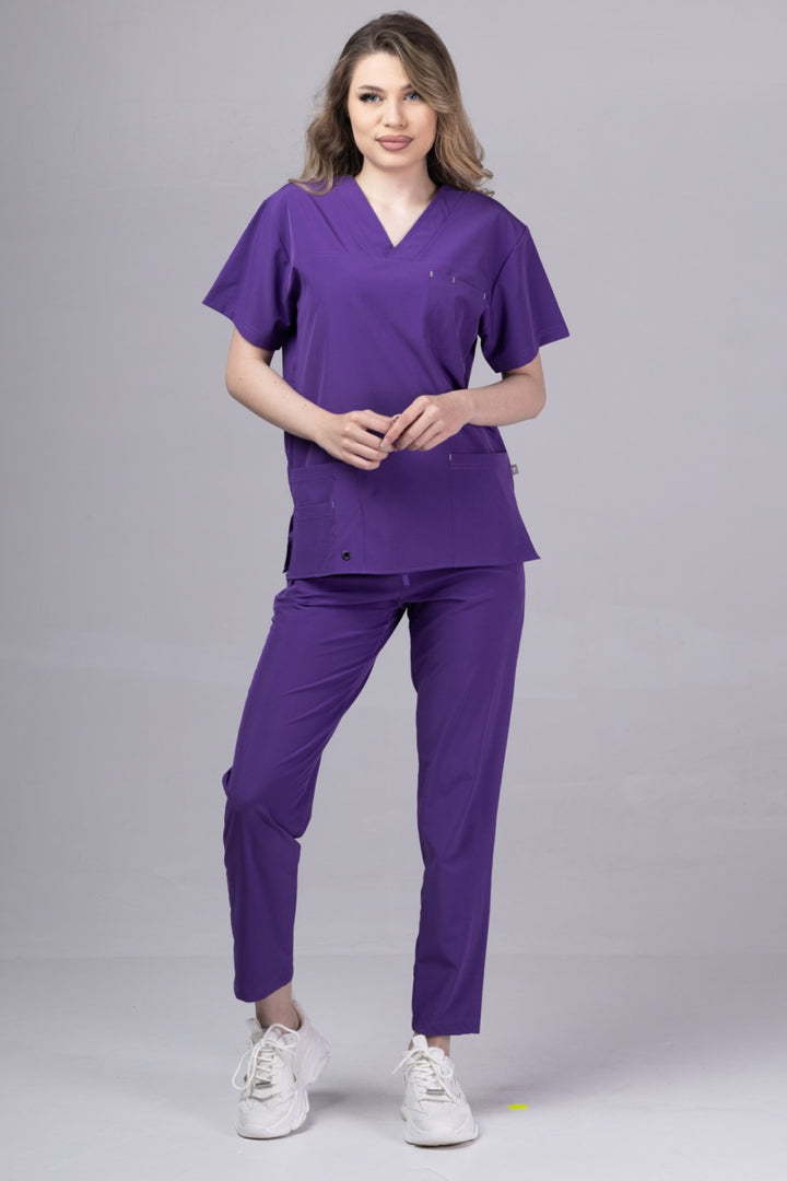 Costum Medical Premium TAG Stellar | Uniforma Medicala Unisex Poly Spandex | Velvet
