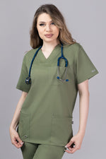 Încărcați imaginea în vizualizatorul Galerie, Costum Medical Premium TAG Stellar | Uniforma Medicala Unisex Poly Spandex | Kaki
