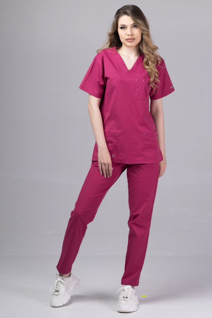 Costum Medical Premium de dama TAG Cool | Uniforma Medicala de vara | Zmeura