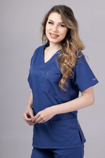 Încărcați imaginea în vizualizatorul Galerie, Costum Medical Premium de dama TAG Cool | Uniforma Medicala de vara | Galaxy Blue