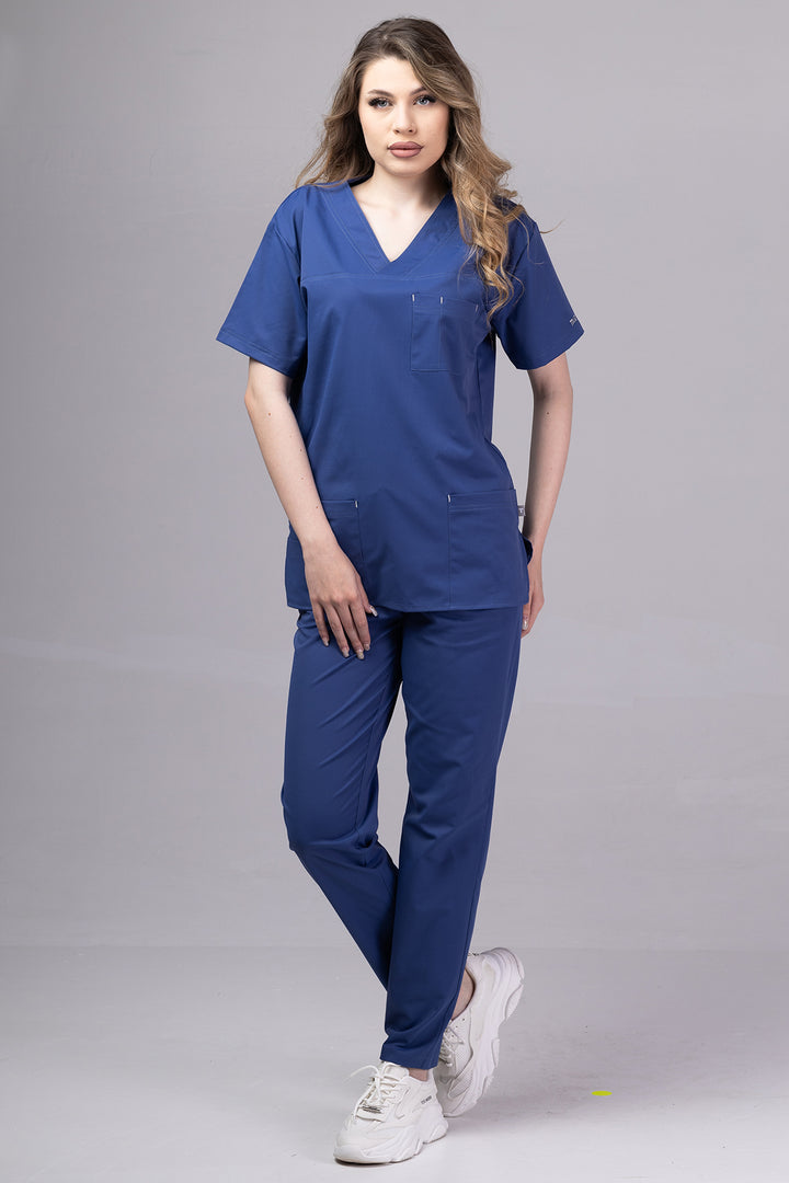 Costum Medical Premium de dama TAG Cool | Uniforma Medicala de vara | Galaxy Blue