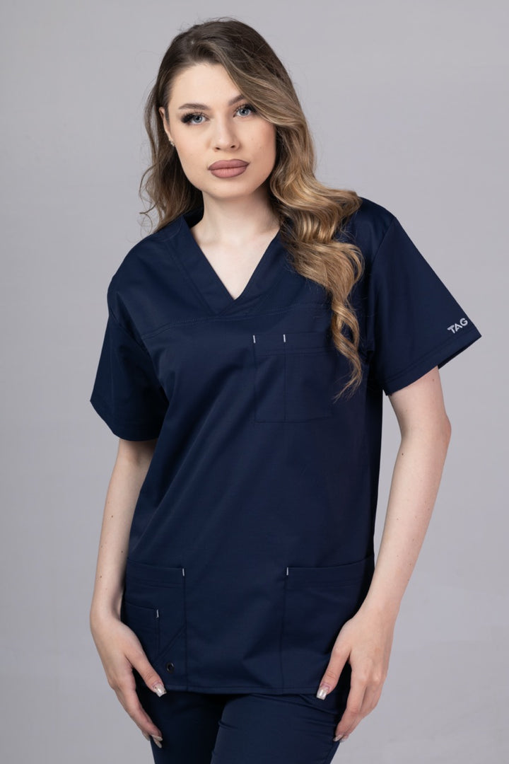 Costum Medical Premium de dama TAG Cool | Uniforma Medicala de vara | Bleumarin