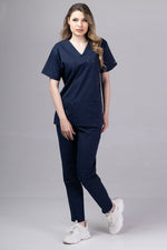 Încărcați imaginea în vizualizatorul Galerie, Costum Medical Premium de dama TAG Cool | Uniforma Medicala de vara | Bleumarin