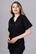 Încărcați imaginea în vizualizatorul Galerie, Costum Medical Premium TAG Stellar | Uniforma Medicala Unisex Poly Spandex | Negru