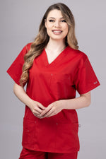 Încărcați imaginea în vizualizatorul Galerie, Costum Medical Premium de dama TAG Cool | Uniforma Medicala de vara | Rosu