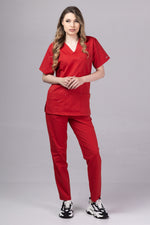 Încărcați imaginea în vizualizatorul Galerie, Costum Medical de dama TAG Premium Unisex | Uniforma Medicala Unisex Cotton Stretch | Rosu