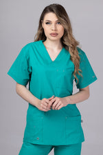 Încărcați imaginea în vizualizatorul Galerie, Costum Medical de dama TAG Premium Unisex | Uniforma Medicala Unisex Cotton Stretch | Verde Chirurgical
