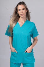 Încărcați imaginea în vizualizatorul Galerie, Costum Medical Premium de dama TAG Cool | Uniforma Medicala de vara | Turcoaz