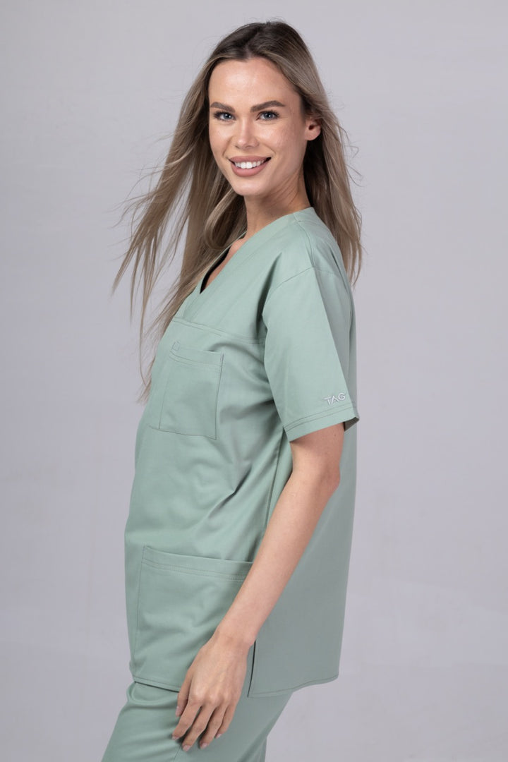 Costum Medical Premium de dama TAG Cool | Uniforma Medicala de vara | Tender Green