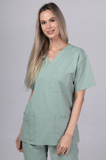 Încărcați imaginea în vizualizatorul Galerie, Costum Medical Premium de dama TAG Cool | Uniforma Medicala de vara | Tender Green