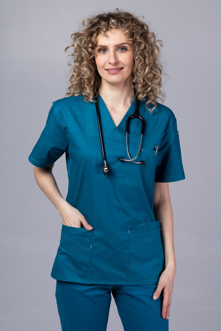 Costum Medical de dama TAG Premium Unisex | Uniforma Medicala Unisex Cotton Stretch | Pacific