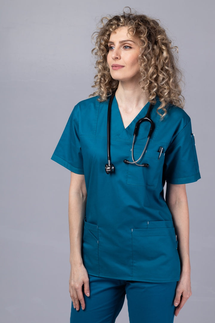 Costum Medical de dama TAG Premium Unisex | Uniforma Medicala Unisex Cotton Stretch | Pacific