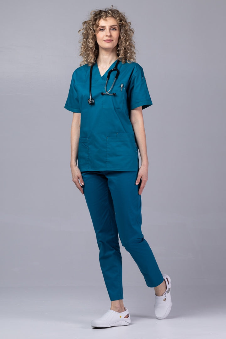 Costum Medical de dama TAG Premium Unisex | Uniforma Medicala Unisex Cotton Stretch | Pacific