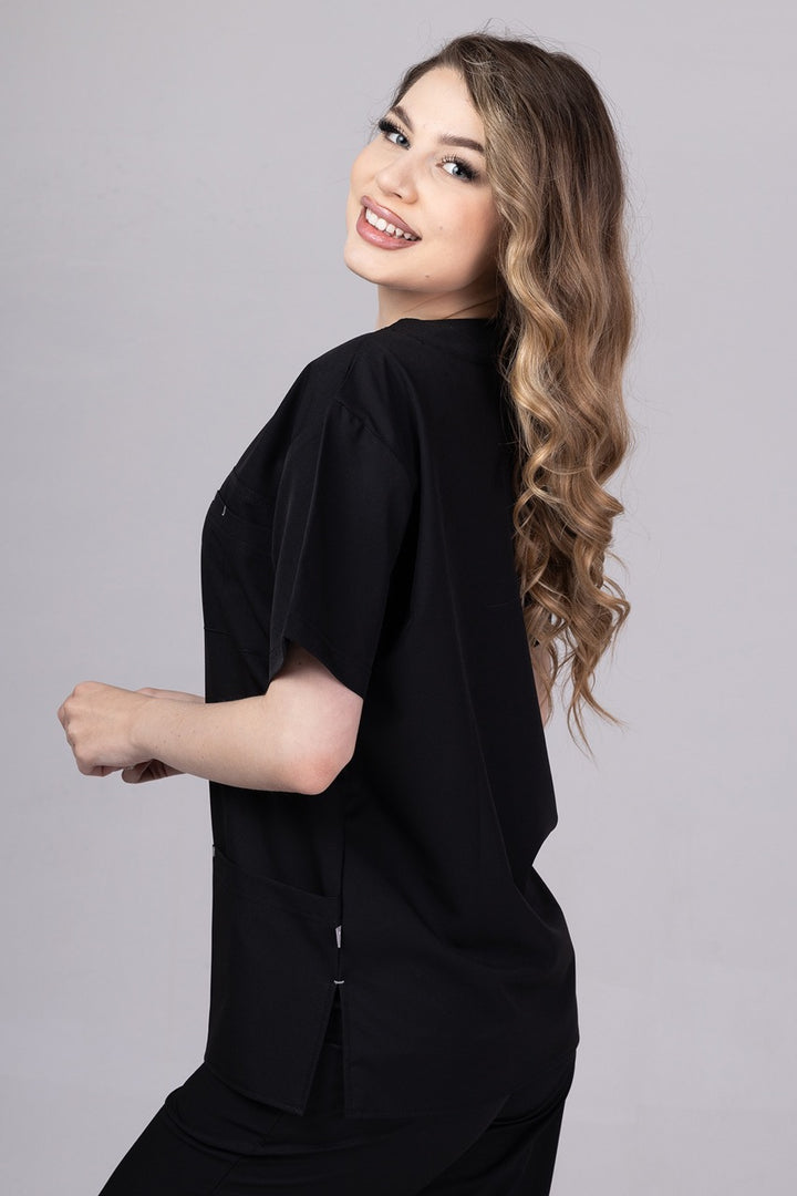 Costum Medical Premium de dama TAG Cool | Uniforma Medicala de vara | Negru