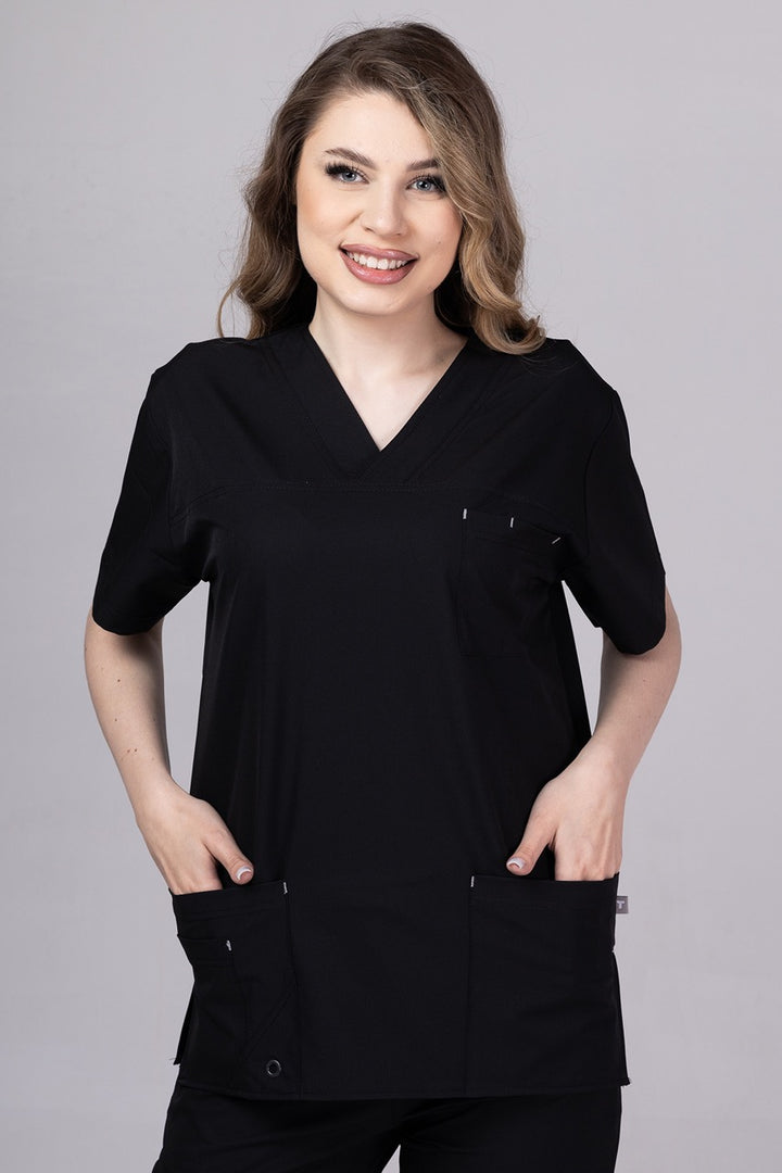 Costum Medical Premium de dama TAG Cool | Uniforma Medicala de vara | Negru