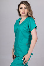 Încărcați imaginea în vizualizatorul Galerie, Costum Medical Premium TAG Ambra | Uniforma Medicala Feminina Cotton Stretch | Verde Chirurgical