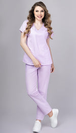 Încărcați imaginea în vizualizatorul Galerie, Costum Medical Premium TAG Ambra | Uniforma Medicala Feminina Cotton Stretch | Lila