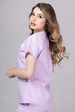 Încărcați imaginea în vizualizatorul Galerie, Costum Medical Premium TAG Ambra | Uniforma Medicala Feminina Cotton Stretch | Lila