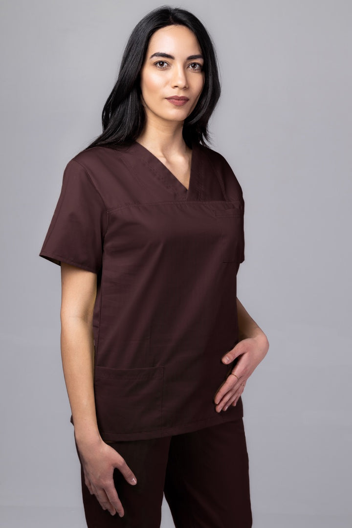 Costum Medical TAG ClassIQ | Uniforma Medicala Unisex Bumbac-Poliester | Maro