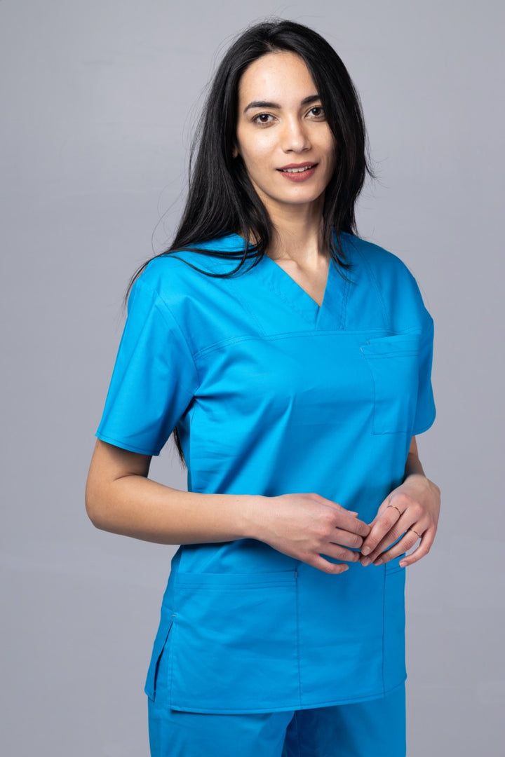 Costum Medical TAG ClassIQ | Uniforma Medicala Unisex Bumbac-Poliester |Ocean
