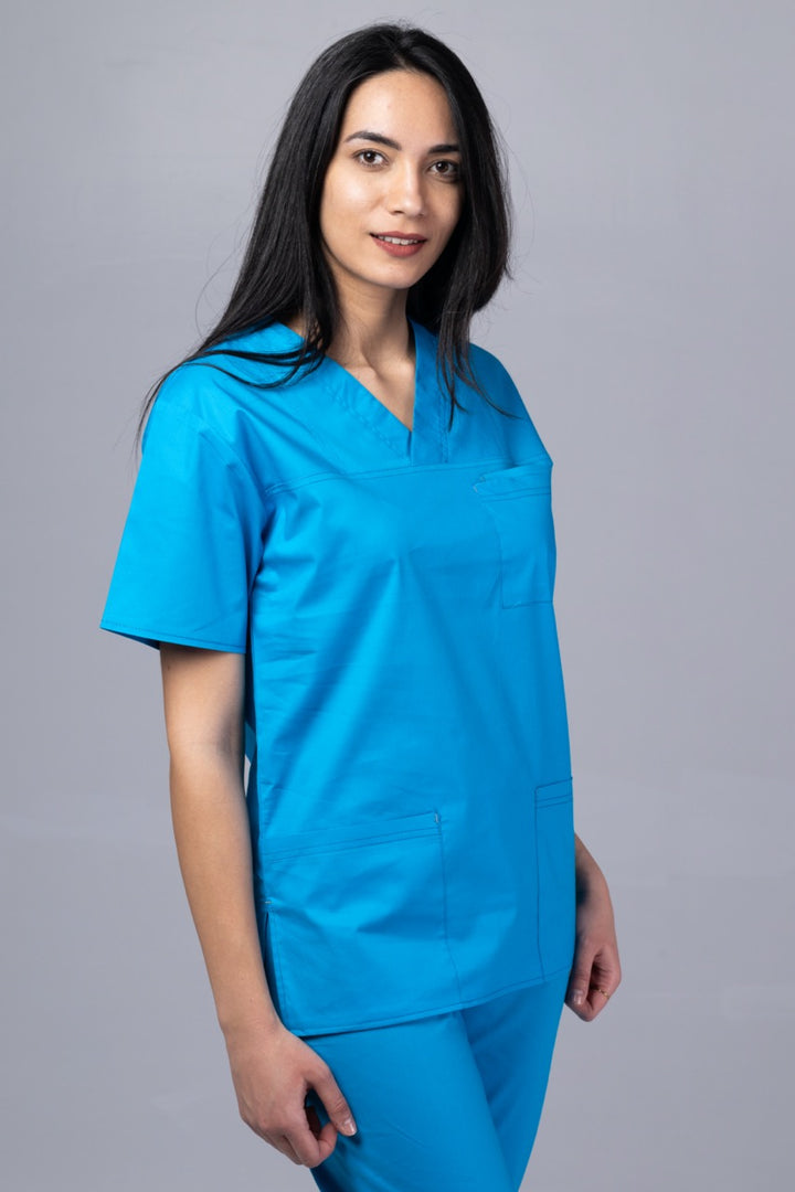 Costum Medical TAG ClassIQ | Uniforma Medicala Unisex Bumbac-Poliester |Ocean