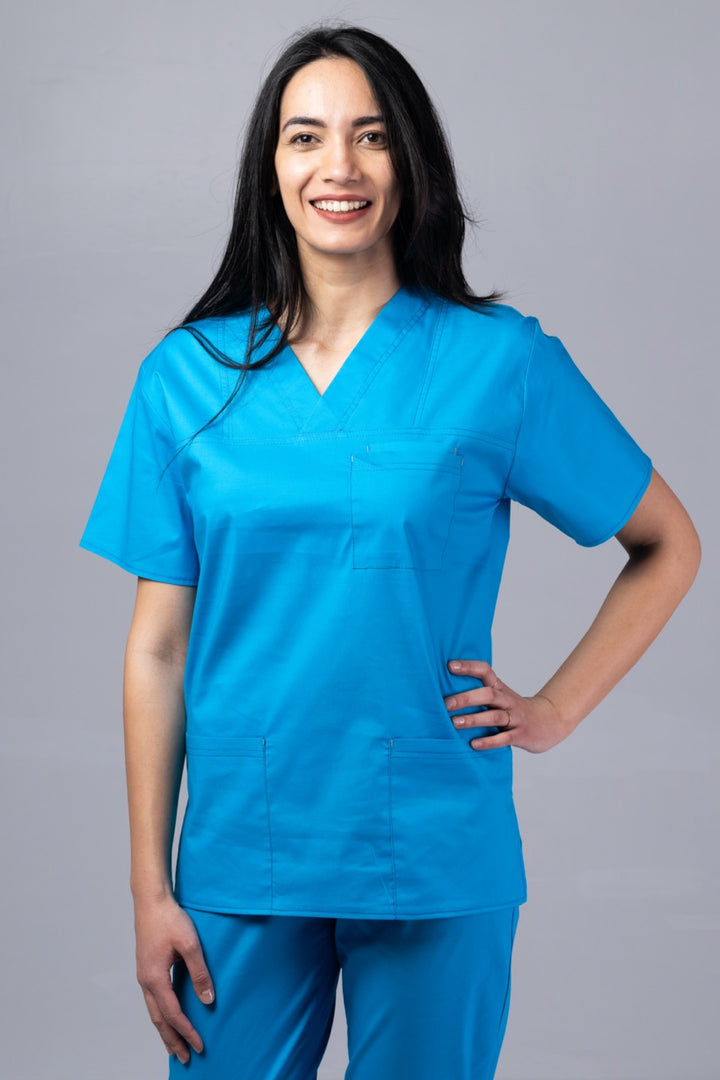 Costum Medical TAG ClassIQ | Uniforma Medicala Unisex Bumbac-Poliester |Ocean