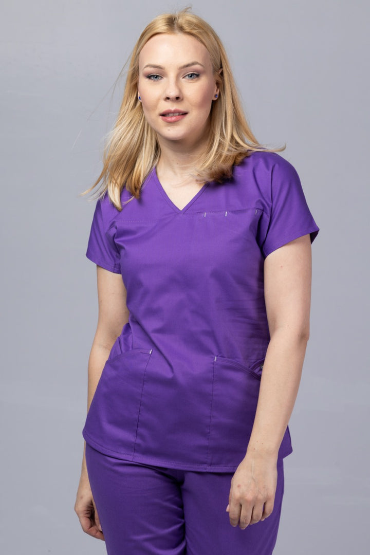 Costum Medical Premium TAG Ambra | Uniforma Medicala Feminina Cotton Stretch | Velvet