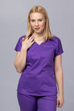 Încărcați imaginea în vizualizatorul Galerie, Costum Medical Premium TAG Ambra | Uniforma Medicala Feminina Cotton Stretch | Velvet