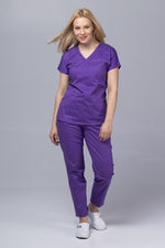 Încărcați imaginea în vizualizatorul Galerie, Costum Medical Premium TAG Ambra | Uniforma Medicala Feminina Cotton Stretch | Velvet