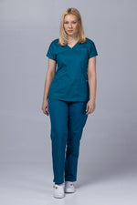 Încărcați imaginea în vizualizatorul Galerie, Costum Medical Premium TAG Ambra | Uniforma Medicala Feminina Cotton Stretch | Pacific