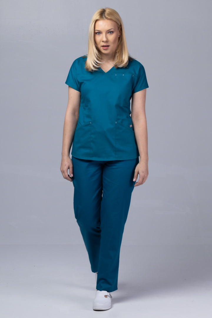 Costum Medical Premium TAG Ambra | Uniforma Medicala Feminina Cotton Stretch | Pacific