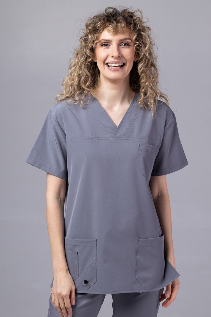 Costum Medical Premium de dama TAG Cool | Uniforma Medicala de vara | Gri