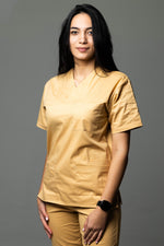 Încărcați imaginea în vizualizatorul Galerie, Costum Medical de dama TAG Premium Unisex | Uniforma Medicala Unisex Cotton Stretch | Auriu