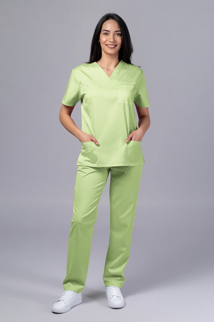 Costum Medical TAG ClassIQ | Uniforma Medicala Unisex Bumbac-Poliester | Green Apple