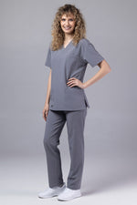 Încărcați imaginea în vizualizatorul Galerie, Costum Medical Premium TAG Stellar | Uniforma Medicala Unisex Poly Spandex | Gri