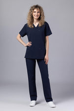 Încărcați imaginea în vizualizatorul Galerie, Costum Medical Premium TAG Stellar | Uniforma Medicala Unisex Poly Spandex | Bleumarin