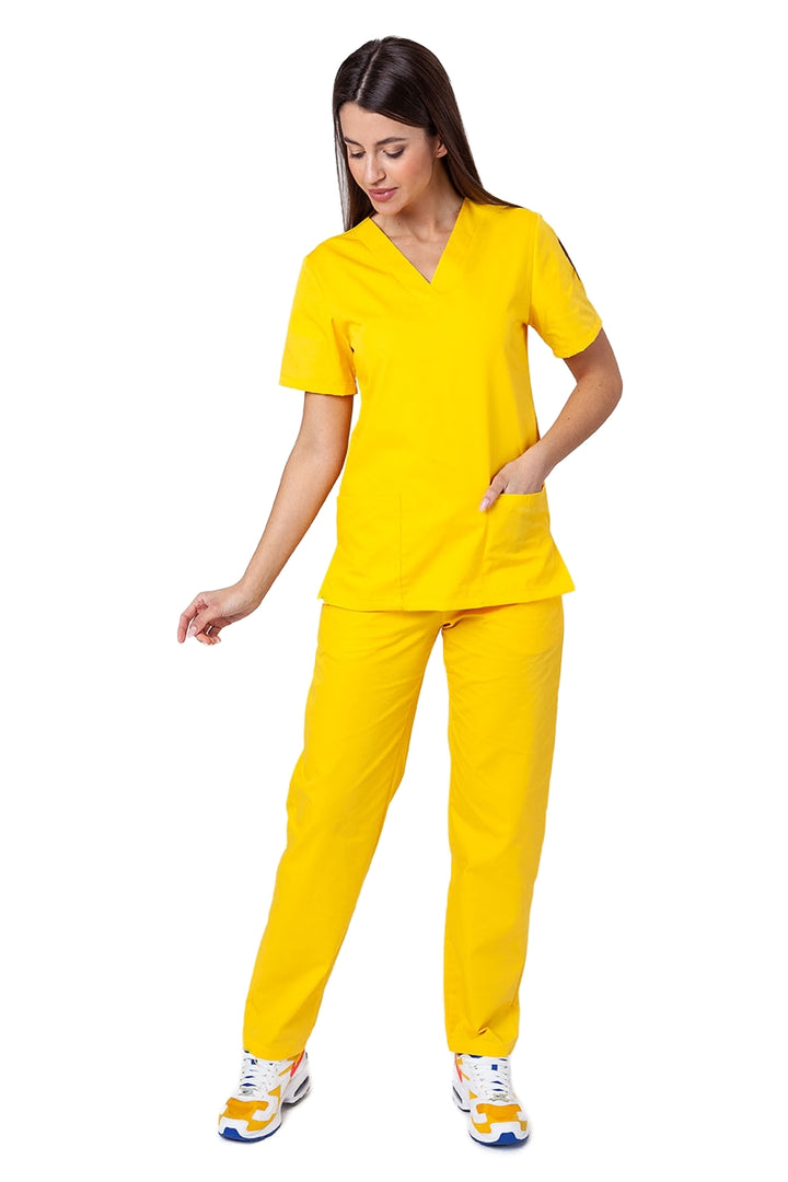 Uniforma medicala - Costum medical clasic unisex Atelierul de Halate - Sun Yellow
