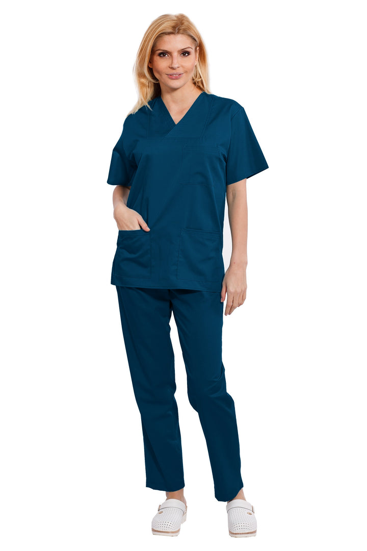 Uniforma medicala - Costum medical TAG clasic unisex  - Pacific Blue