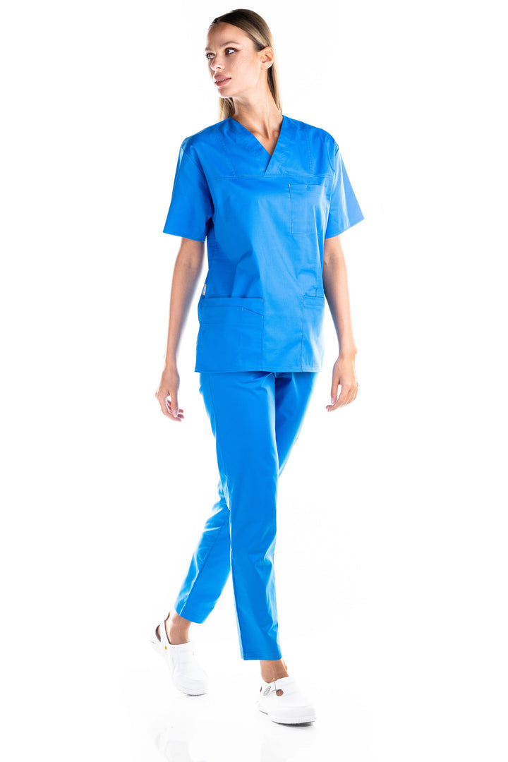 Uniforma medicala - Costum medical TAG Premium Cotton Stretch unisex - Albastru Royal
