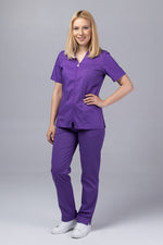 Încărcați imaginea în vizualizatorul Galerie, Costum Medical Premium TAG ZIP Confort | Uniforma Medicala Femei Bumbac | Velvet