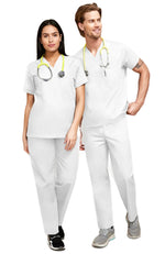 Load image into Gallery viewer, Uniforma medicala - Costum medical clasic unisex Atelierul de Halate - Alb