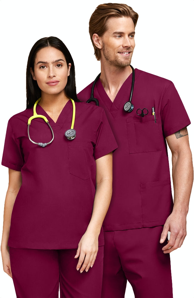 Uniforma medicala - Costum medical clasic unisex Atelierul de Halate - Visiniu